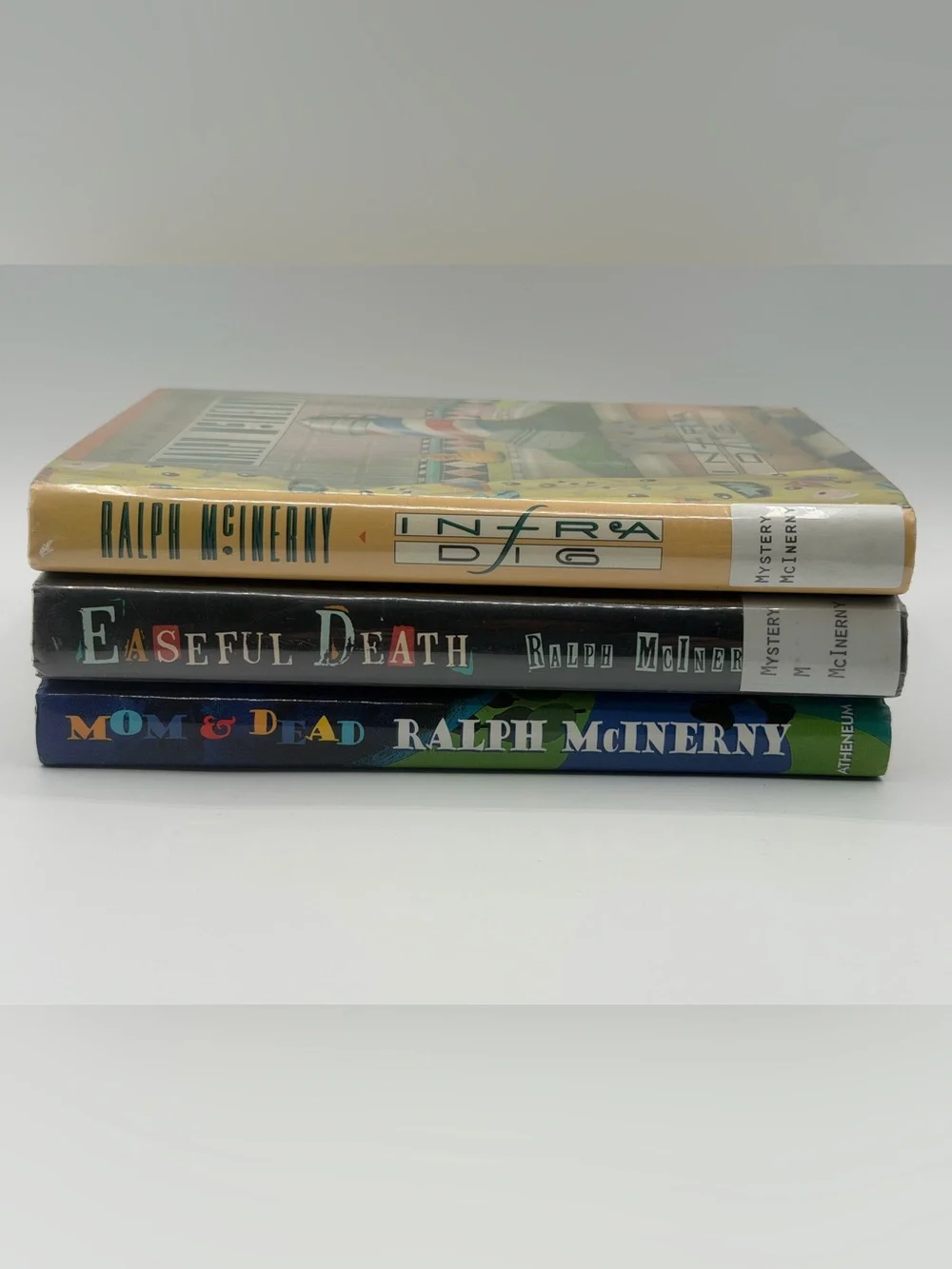 Lot of 3 Ralph McInerny Hardcover Books Mom & Dead/Easeful Death/Infra Dig